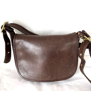 Vintage Coach 9951 Patricia’s Legacy Brown Leather Crossbody Flap Bag